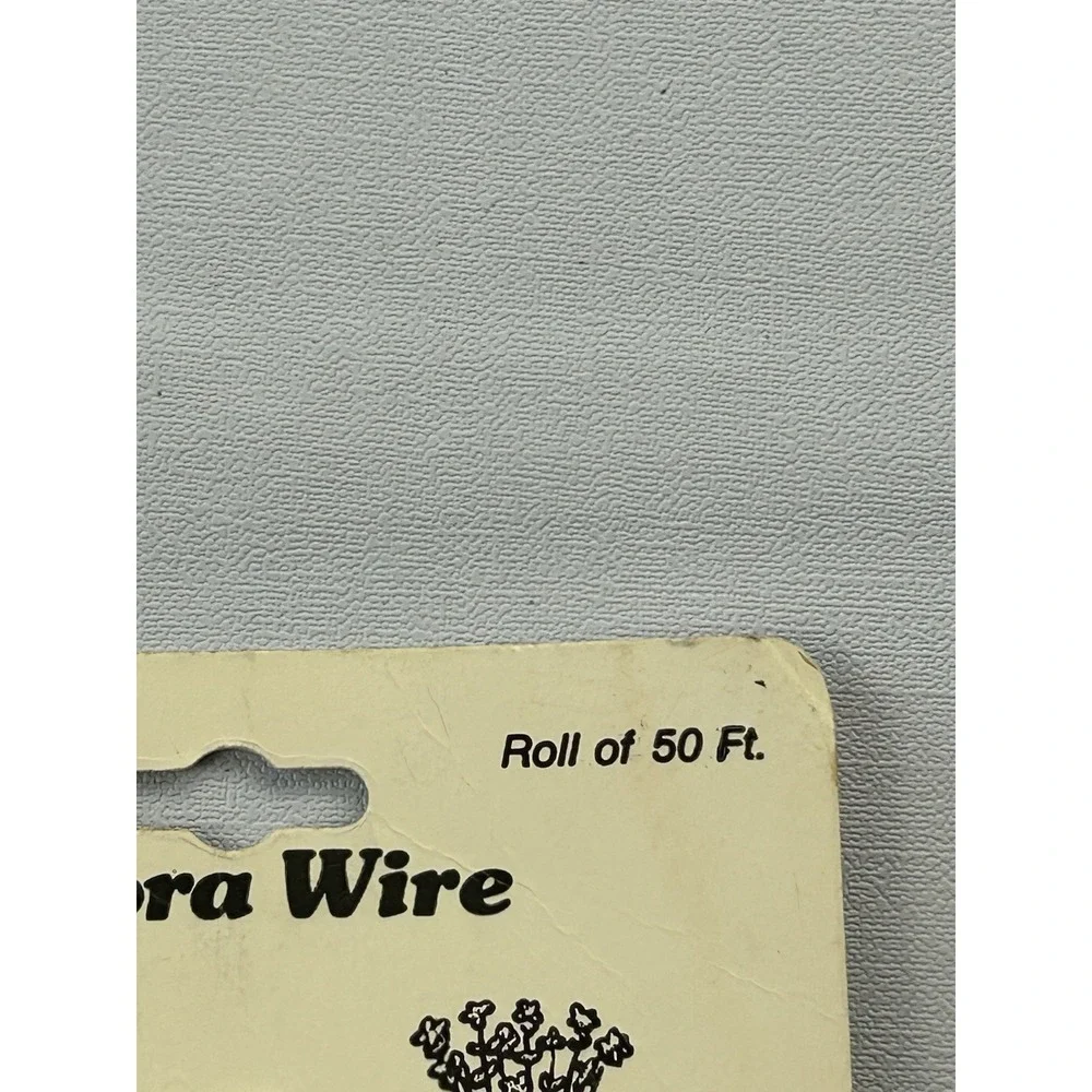 Vintage Flora-Wire 50 Ft Green Floral Wire NOS Craft Supply Millinery